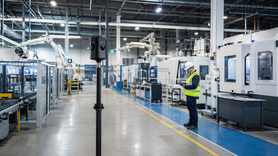Fabrika üretim hattı 360° çekimi